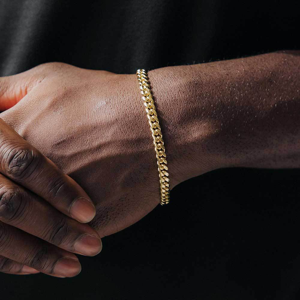 6-9 mm Polished Cuban Hip Hop Necklace or Bracelet with Stainless steel Base - CHA026 product image