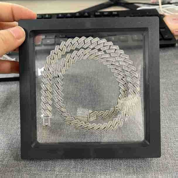 Black Square Floating Jewelry Display Frame Case for Ring, Necklace, Earrings & Pendant