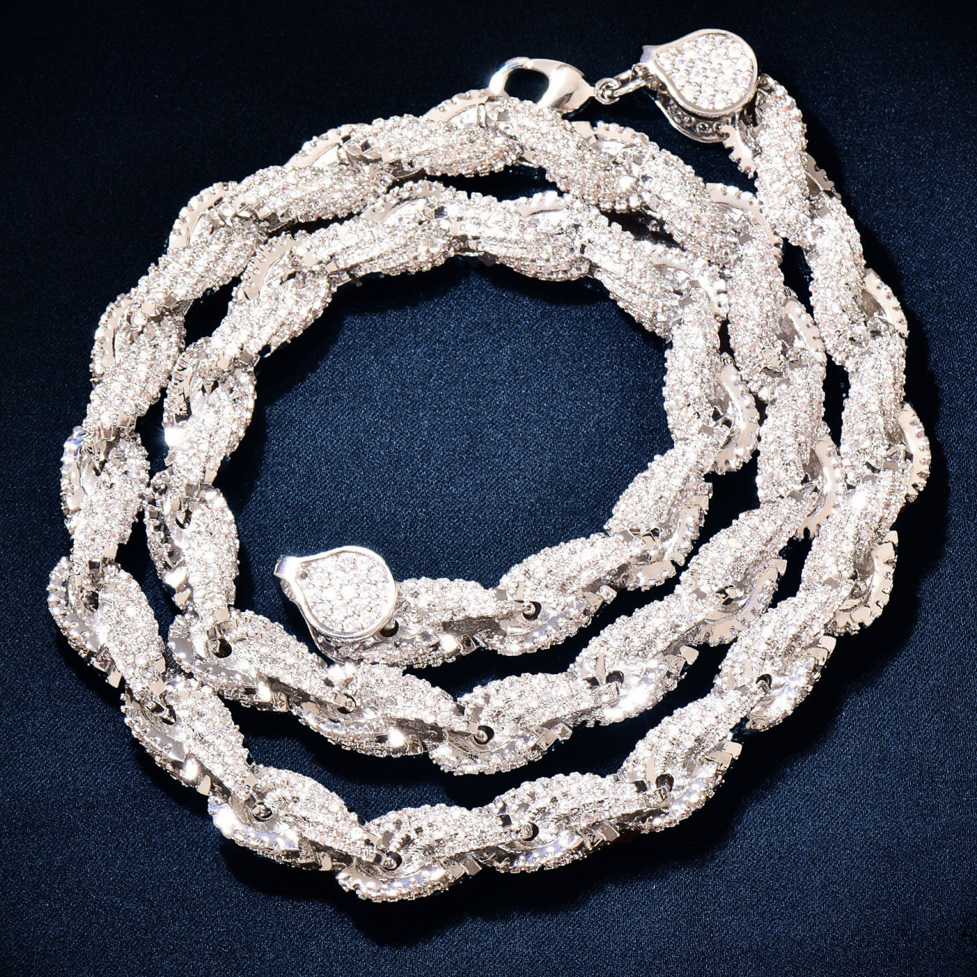 Iced Out Leaf Link Chain Necklace Unisex
