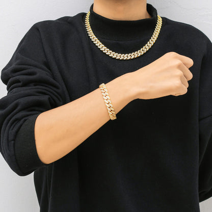 Hip Hop Light Luxury Cuban Link Cubic Zirconia Necklace for Men