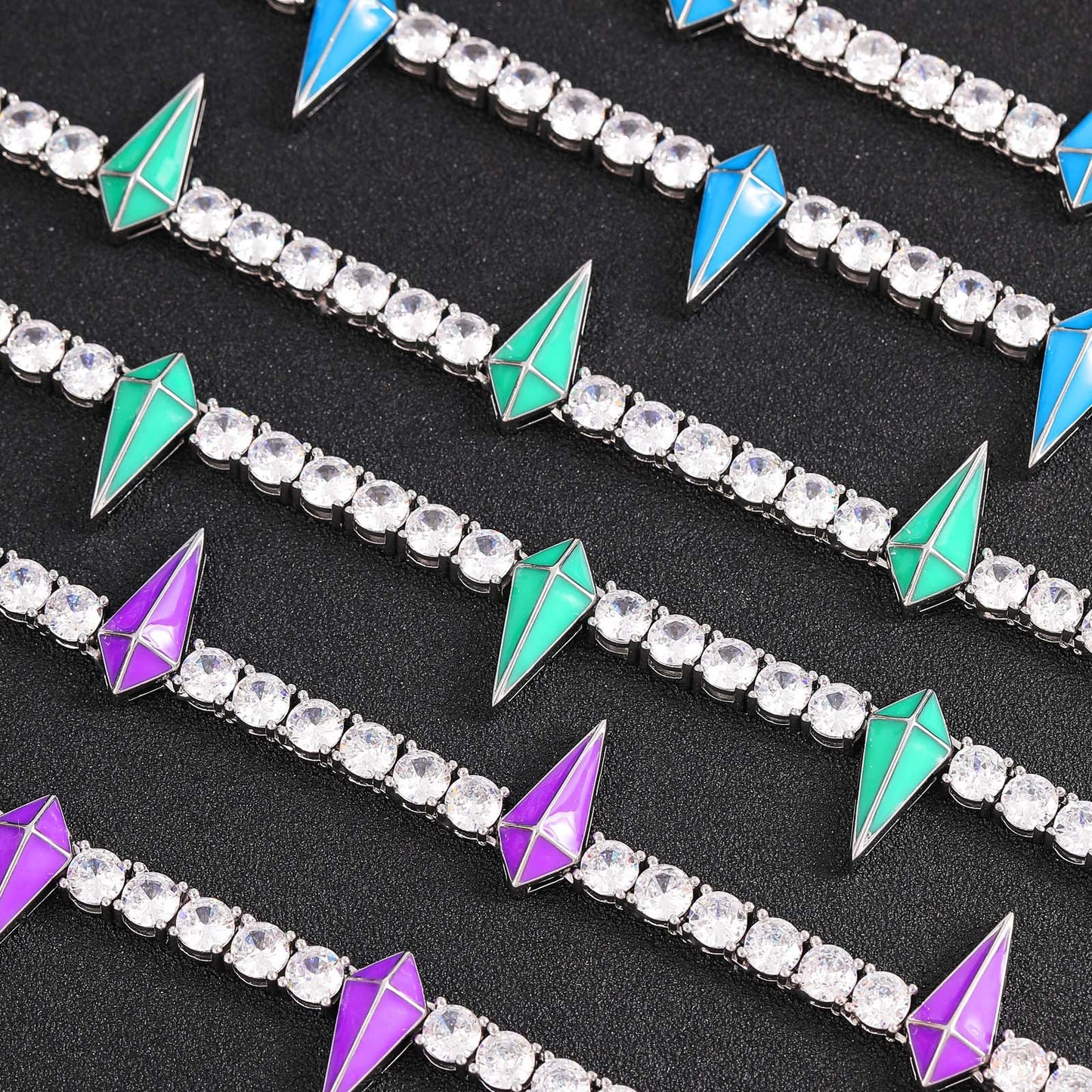 Hip Hop Tennis Chain Panther Cubic Zirconia Necklace for Men