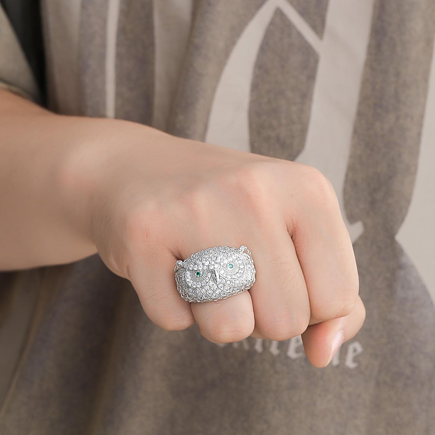 Hip Hop Vintage Cuban Link Cubic Zirconia Ring for Men
