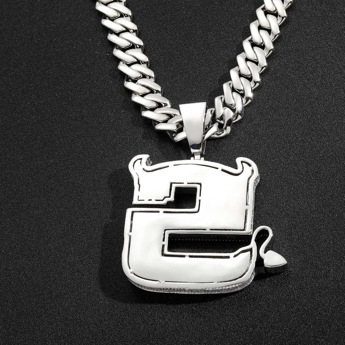 Hip Hop Letter Copper Pendant Necklace product image