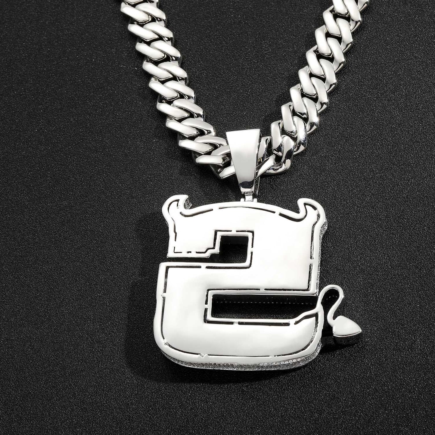 Hip Hop Letter Copper Pendant Necklace for Men and Women