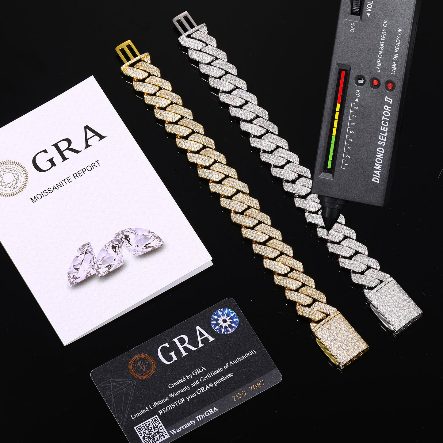 Iced Out Moissanite Diamond Shape Cuban Link Bracelet for Men and Women product image