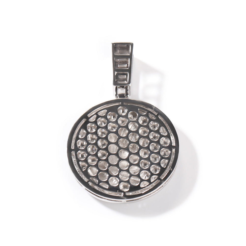 Iced Praying Hands Round Pendant Necklace with Cubic Zirconia Twist Chain for Women and Men