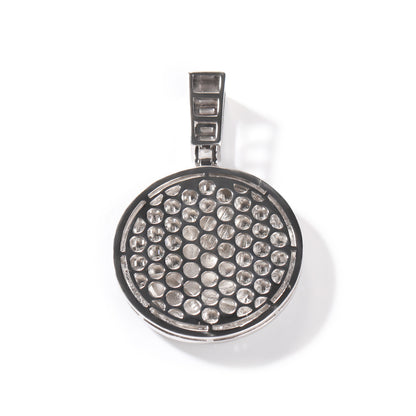 Iced Praying Hands Round Pendant Necklace with Cubic Zirconia Twist Chain for Women and Men