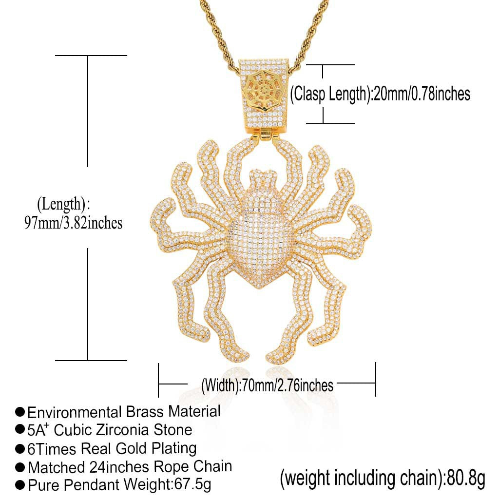 Hip Hop Fashion Cubic Zirconia Pendant Necklace for Men and Women