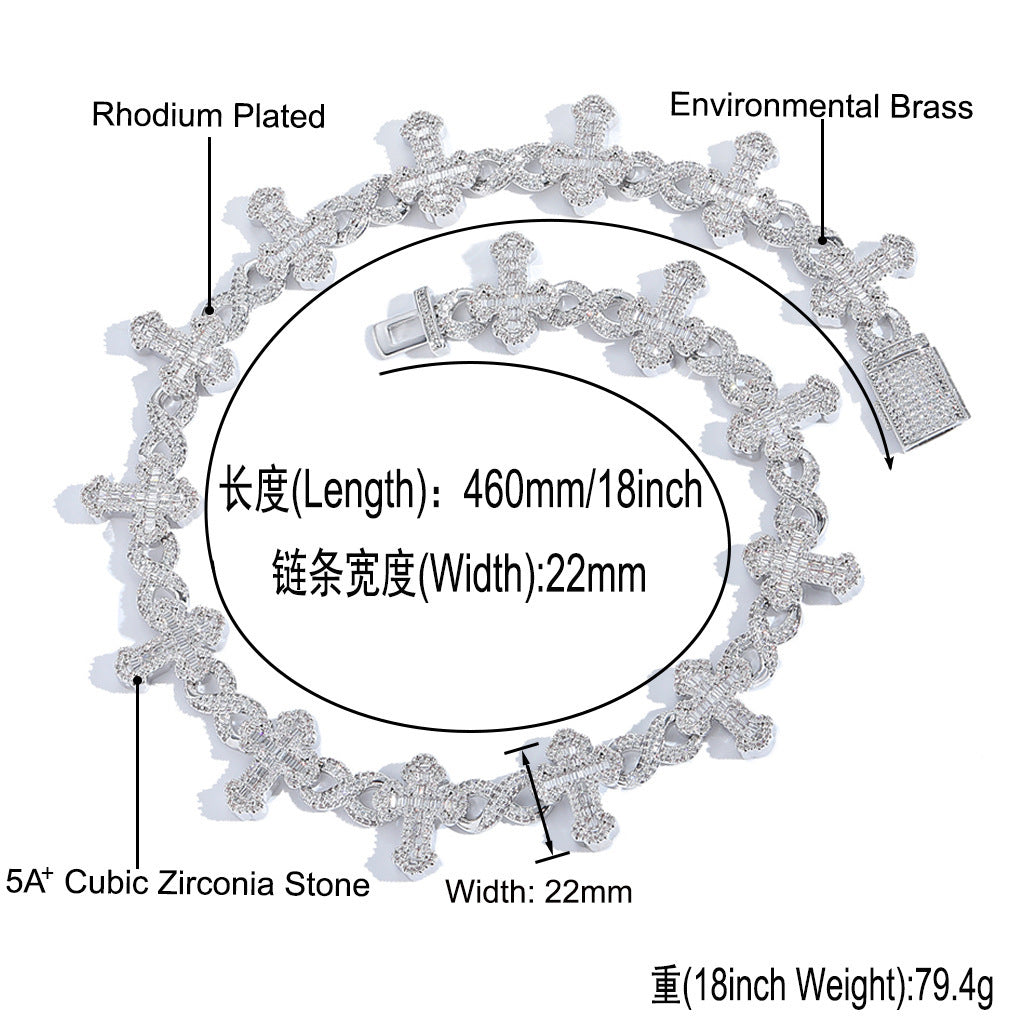 Light Luxury Bow Butterfly Eye Cubic Zirconia Necklace for Men