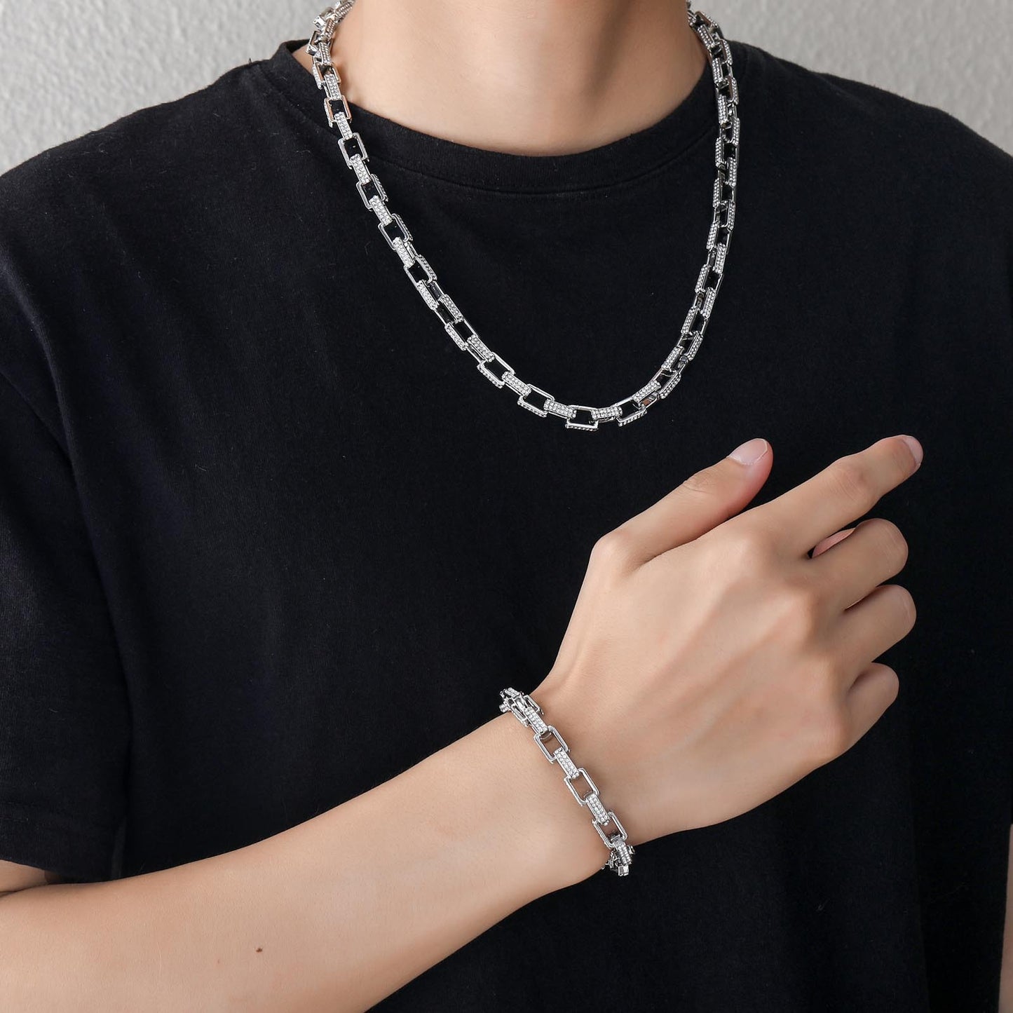 Hip Hop Punk Square Alloy Bracelet for Men