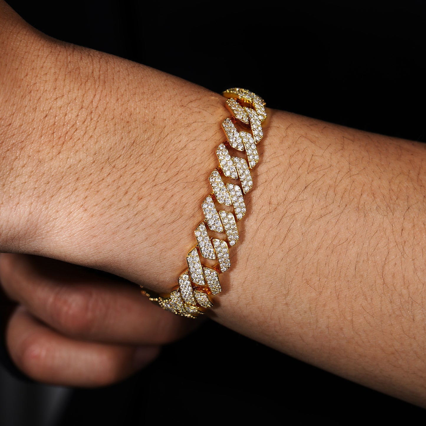 Iced Out Moissanite Cuban Link Bracelet for Men and Women - Gold or White Gold Tone product image