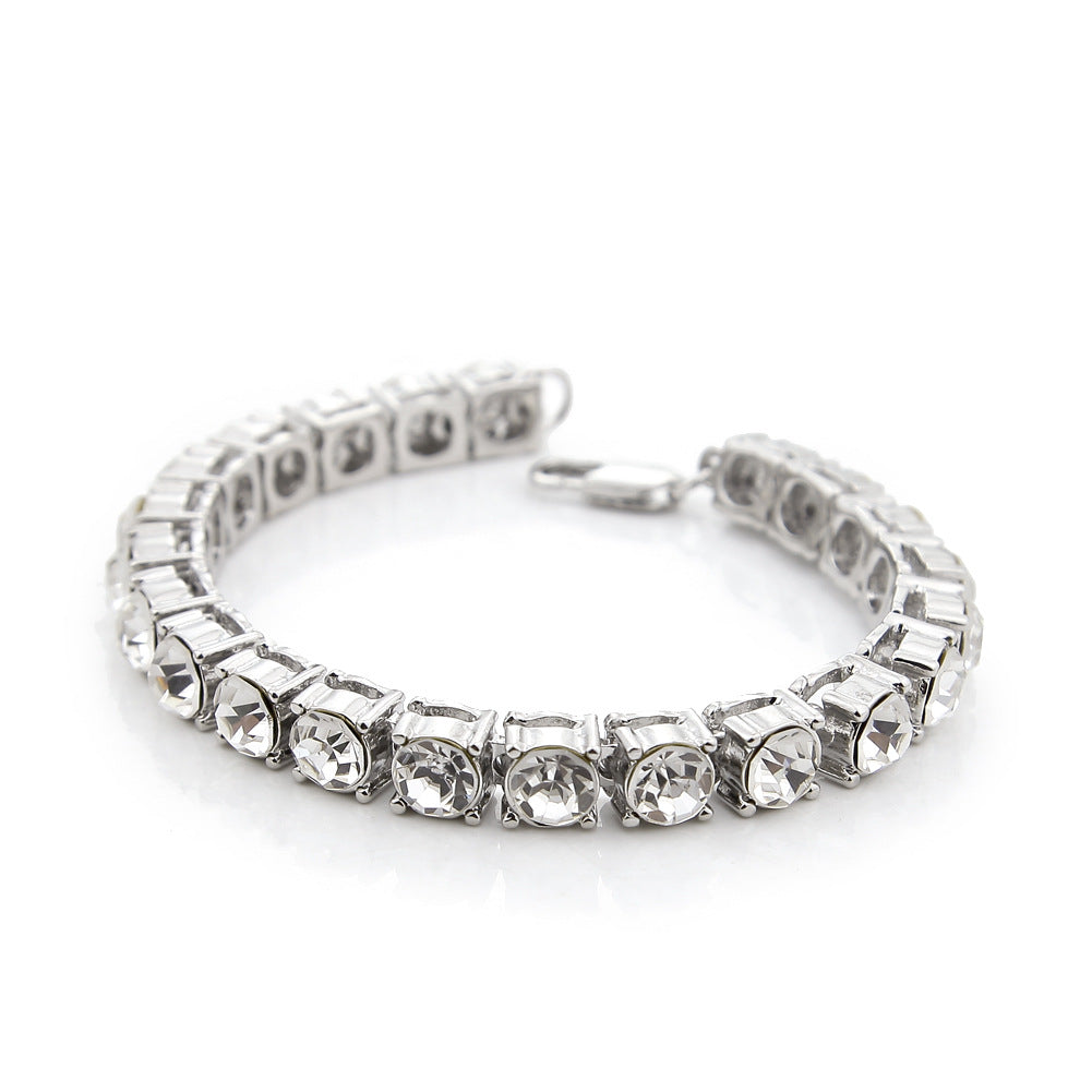 Unisex Gold Plated Crystal Chain Bracelet 8mm - Trendy Statement Bracelet for Women and Men product image