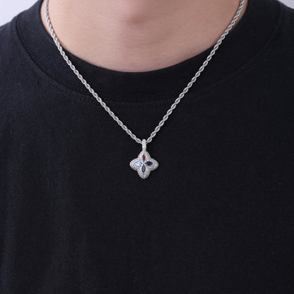 Multicolor Four-Leaf Clover Pendant Necklace