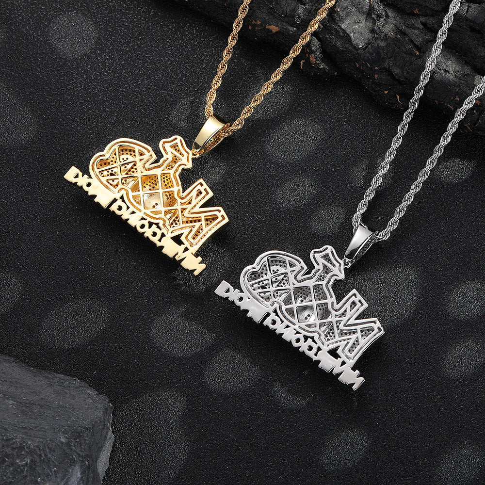 Letter Pendant Rope Chain Necklace, Hip Hop Iced Out Statement Jewelry for Men, Custom Name-Style Chain