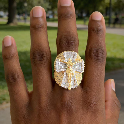 Iced Out Angel Statement Ring