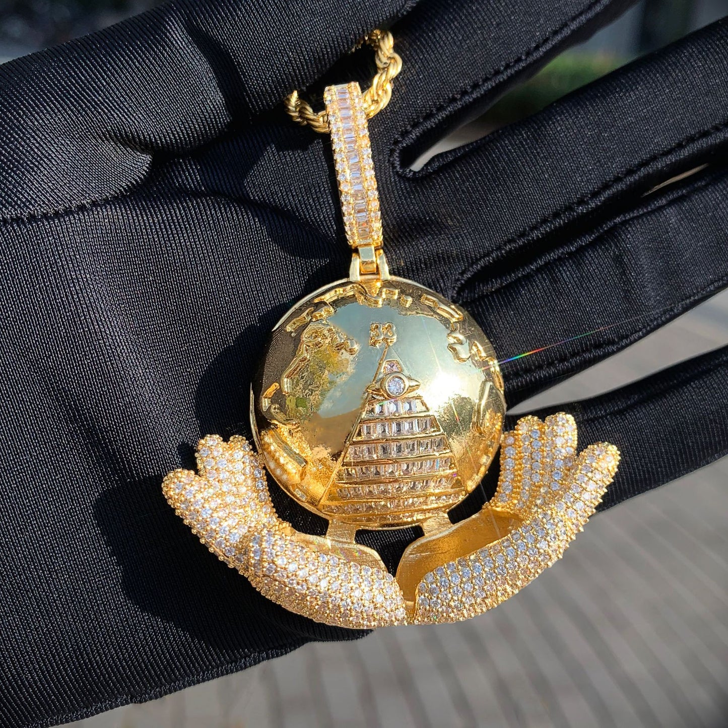 Iced Out Round Pendant Necklace
