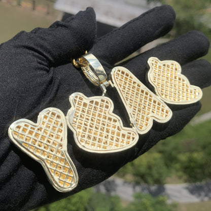 Iced Out Dad Letter Pendant Necklace for Men