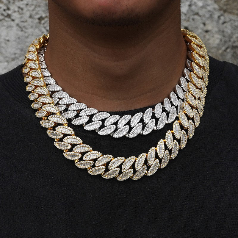 Iced Out Cuban Link Chain Necklace Bracelet Set for Women & Men, 5A CZ Hip Hop Statement Jewelry product image