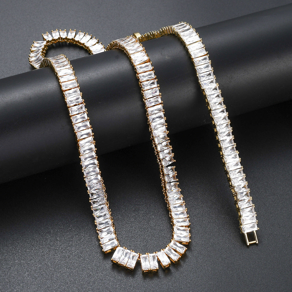 Hip Hop Square Cubic Zirconia Bracelet for Men and Women