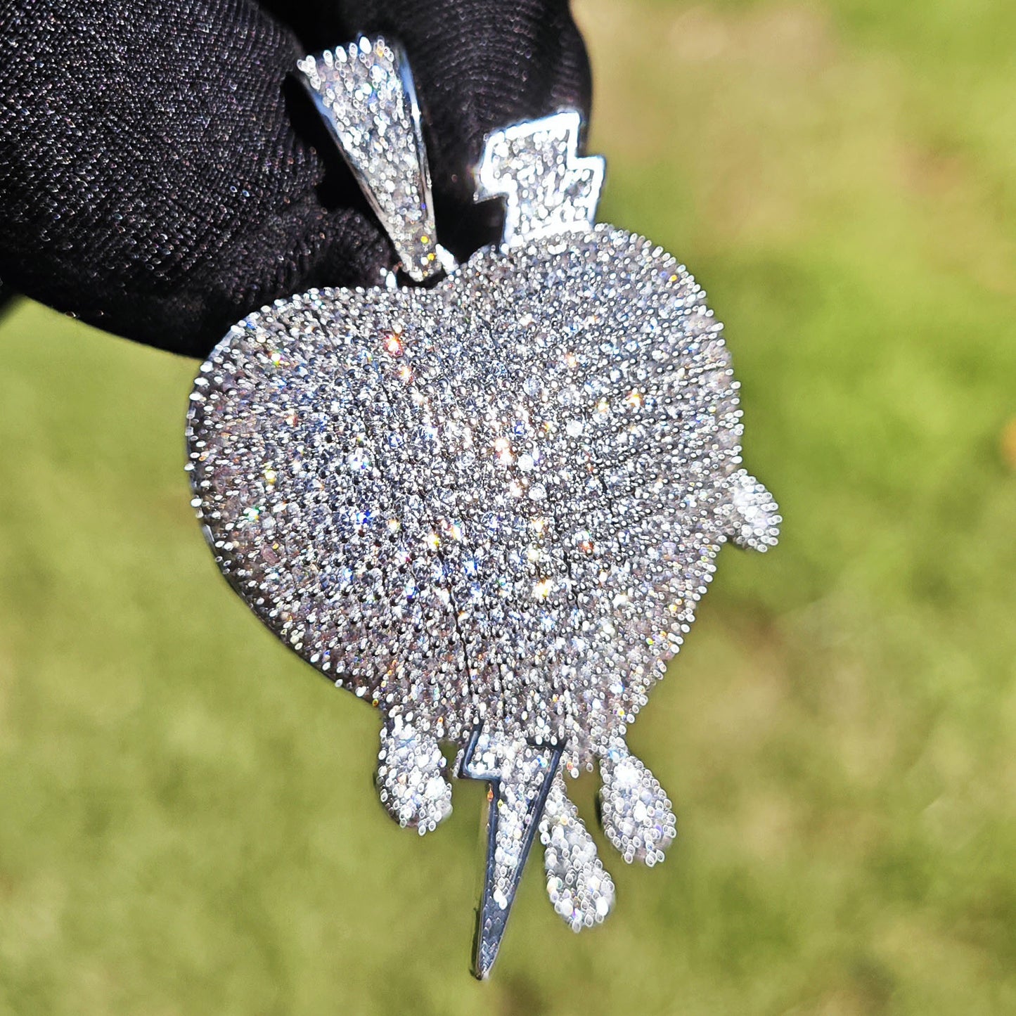 Iced Out Heart Pendant Necklace