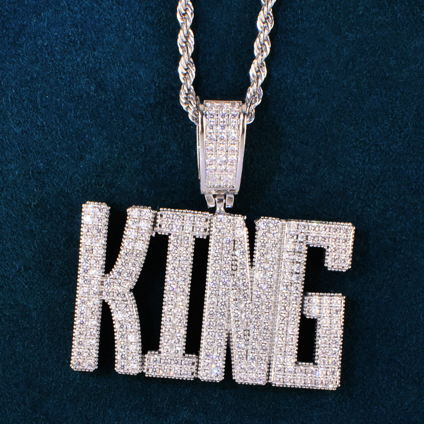 Custom Iced Letter Pendant Necklace