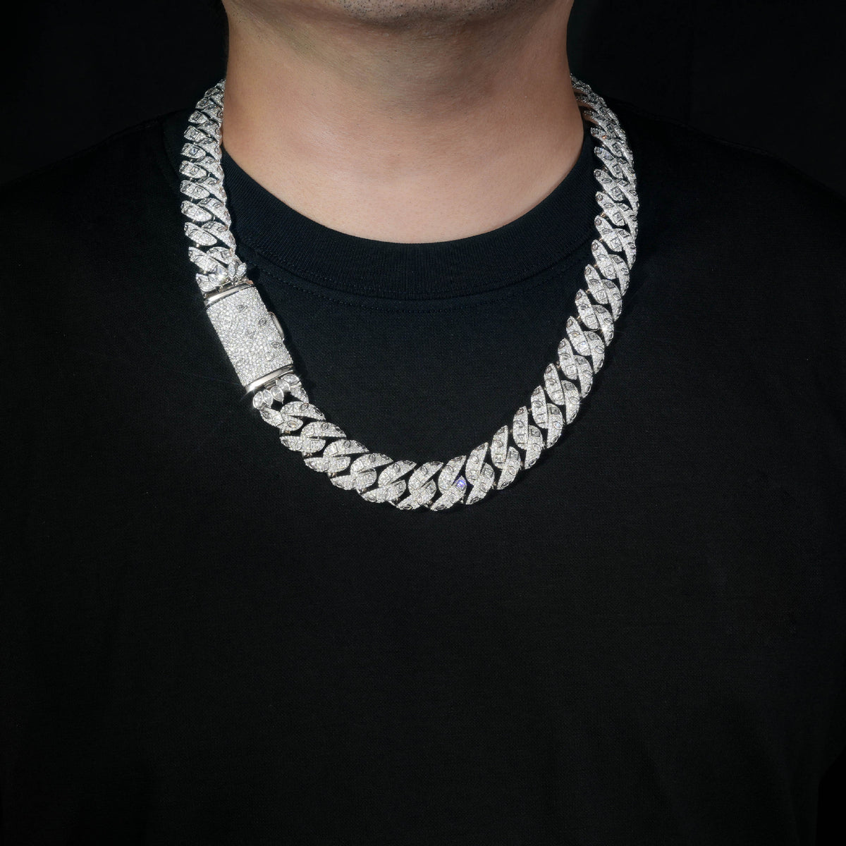 18mm Iced Out Cuban Link Chain Necklace and Bracelet, Unisex Zirconia Hip Hop Jewelry product image