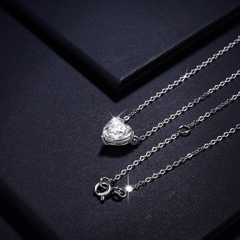 Heart Pendant Necklace for Women, Sparkling Crystal Heart Chain, Everyday Layering Jewelry product image