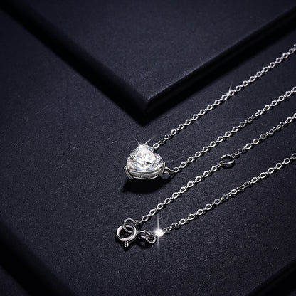 Heart Pendant Necklace for Women, Sparkling Crystal Heart Chain, Everyday Layering Jewelry