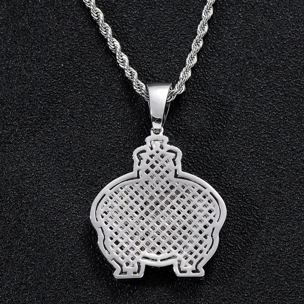 Hip Hop Fashion Cubic Zirconia Pendant Necklace for Men and Women