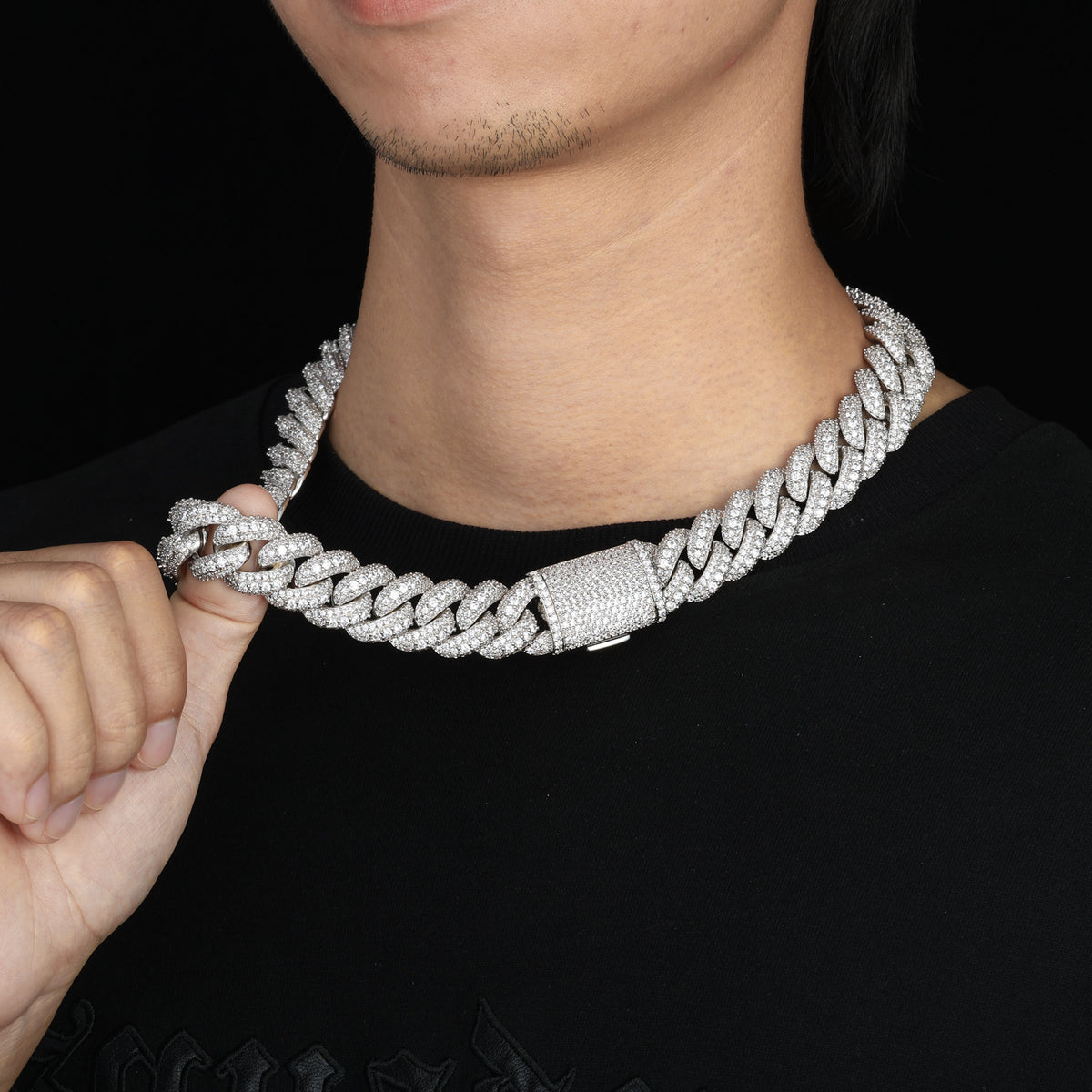 Iced Out Cuban Link Chain Necklace or Bracelet for Men and Women, Cubic Zirconia Hip Hop Jewelry product image