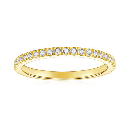 Moissanite Stackable Eternity Ring for Women, S925 Silver 18K Gold Color Band