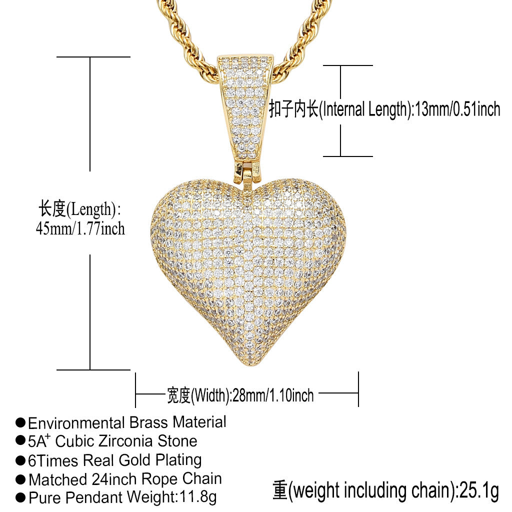 Minimalist Heart Copper Pendant Necklace for Men and Women