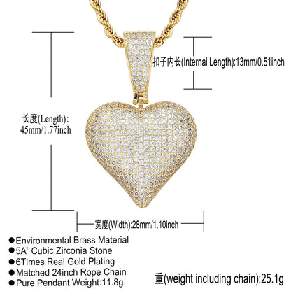Minimalist Heart Copper Pendant Necklace for Men and Women