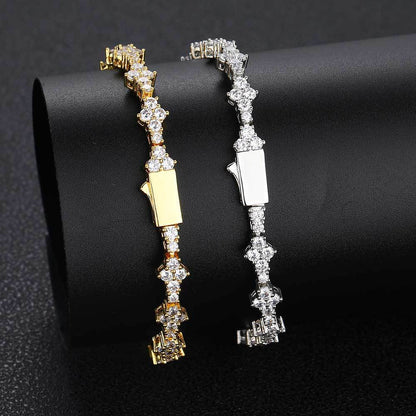 6.5 mm Star-Cluster CZ Tennis Copper Bracelet - CHA258