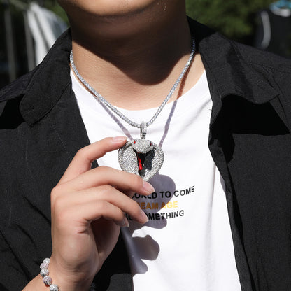 Iced Snake Pendant Necklace for Men Women - Cubic Zirconia Hip Hop Statement Chain in Gold or Silver Tone