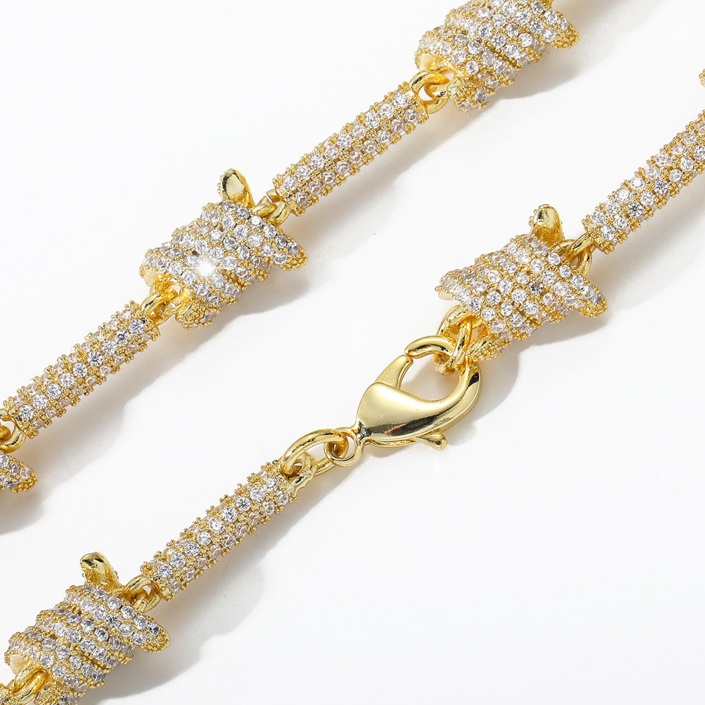 Hip Hop Minimalist Thorn Cubic Zirconia Bracelet for Men