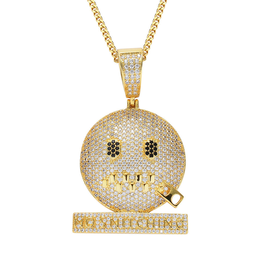 Hip Hop Geometric Copper Pendant Necklace for Men and Women