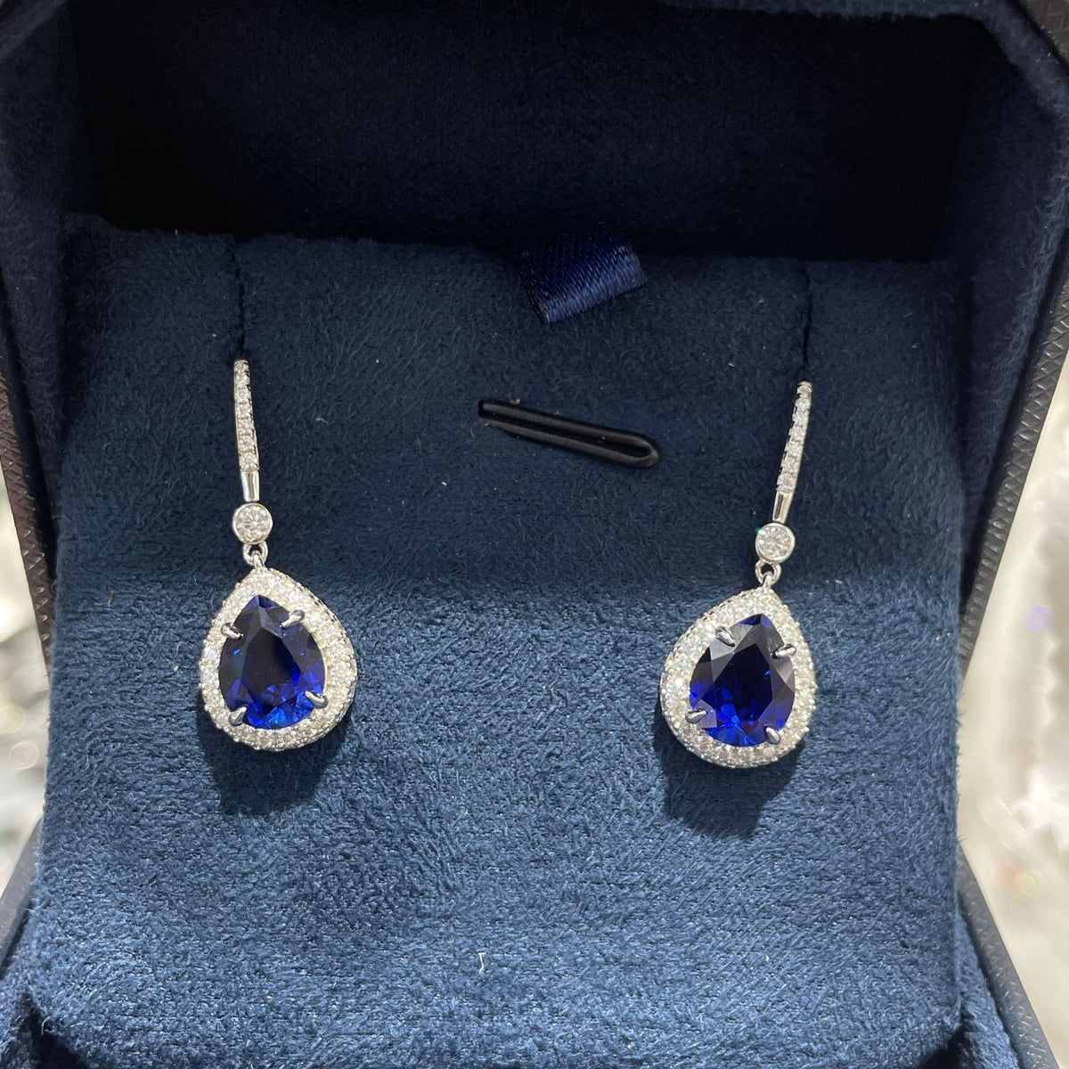 Pear Cut Teardrop Drop Earrings for Women, Faceted Color Stone Hook Dangle Earrings product image