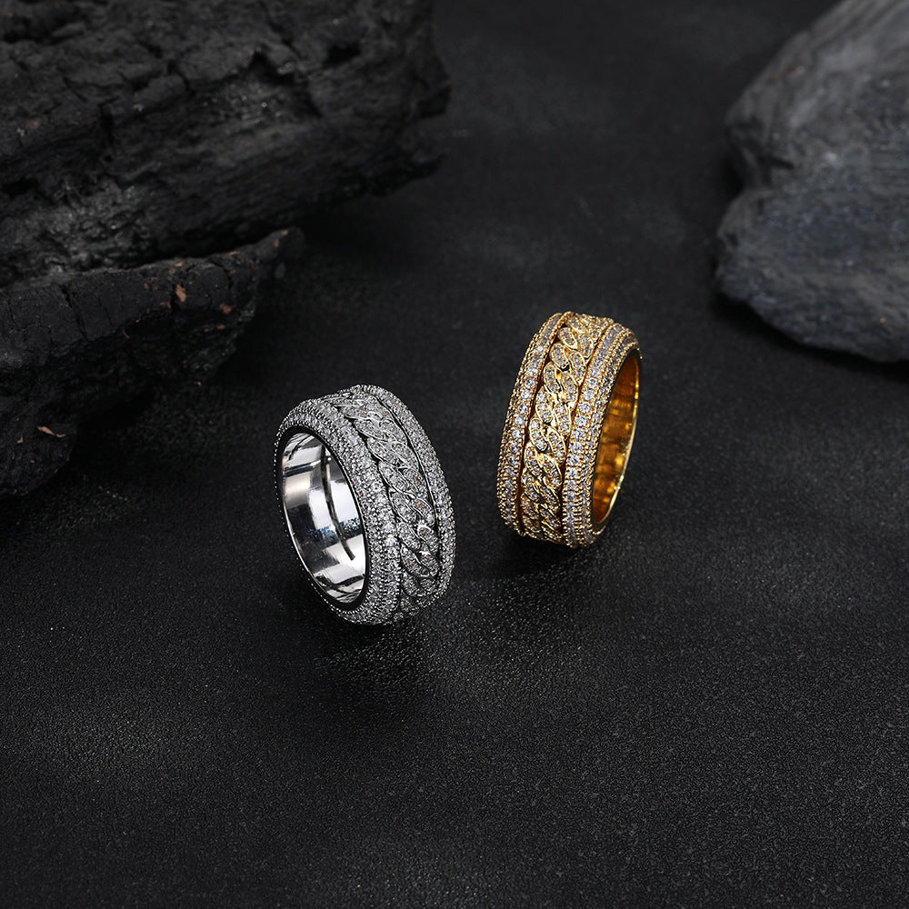 Pavé Infinity Ring, Geometric Unisex Band, Electroplated Copper, Gold and White Gold product image