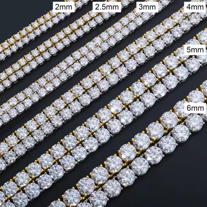Unisex Iced Out Tennis Bracelet with Cubic Zirconia, Geometric Round Link Chain Bracelet for Women and Men product image