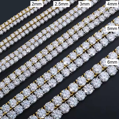 Unisex Iced Out Tennis Bracelet with Cubic Zirconia, Geometric Round Link Chain Bracelet for Women and Men