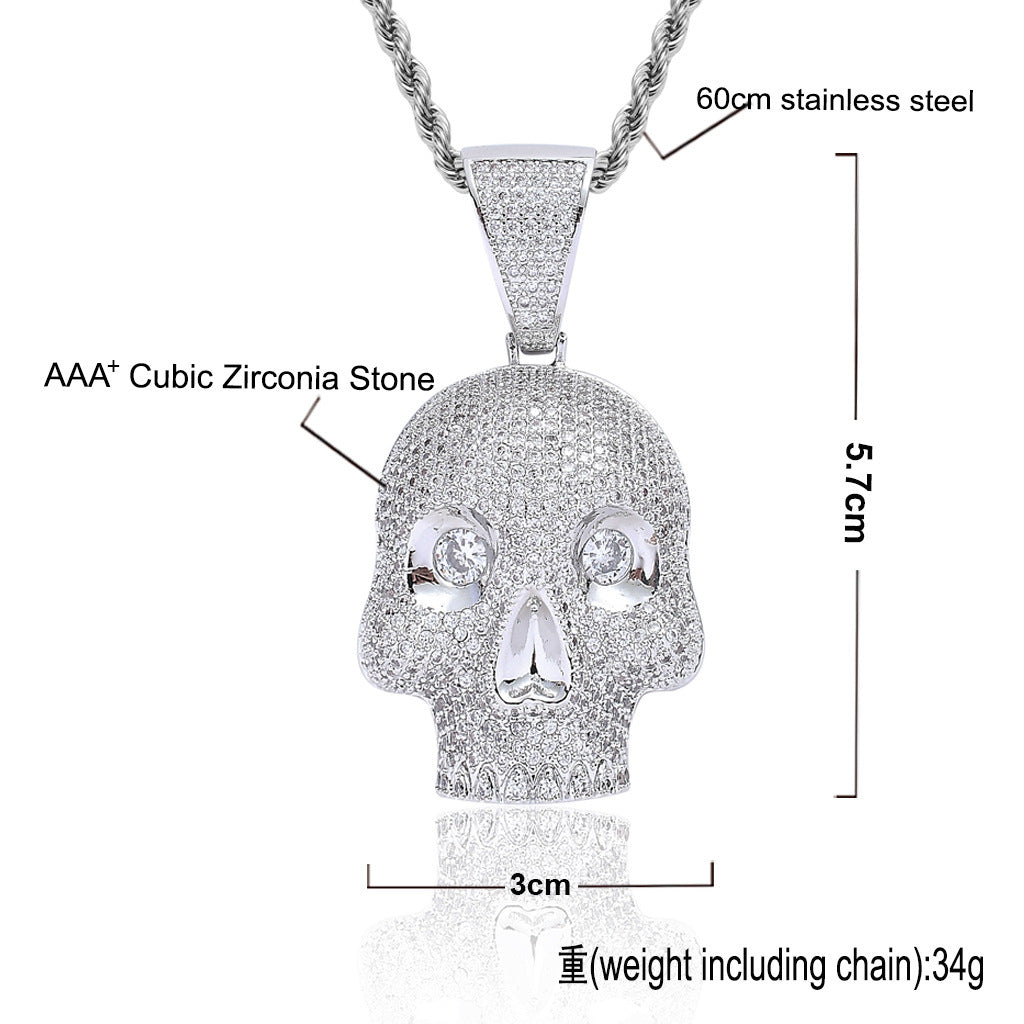 Hip Hop Fashion Cubic Zirconia Pendant Necklace for Men and Women