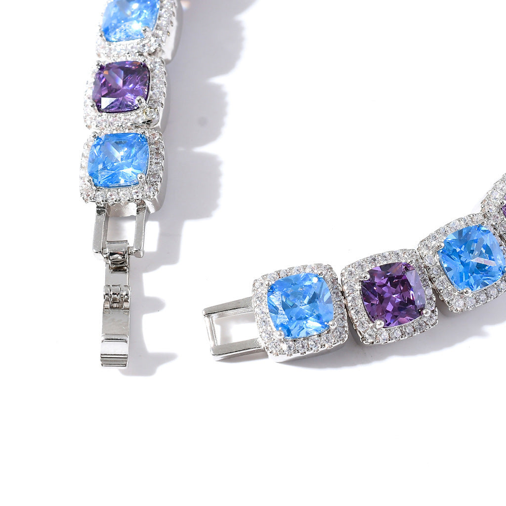 Hip Hop Light Luxury Iced Link Cubic Zirconia Bracelet for Men and Women