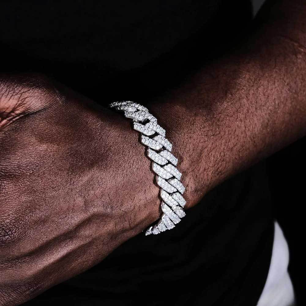 14 mm Iced Cuban Hip Hop Necklace or Bracelet with Cubic Zirconia on a Copper Base - CHA013 product image