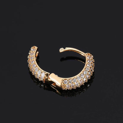 Pave CZ Hoop Copper Earrings in Selectable Colors and Sizes - EAR002