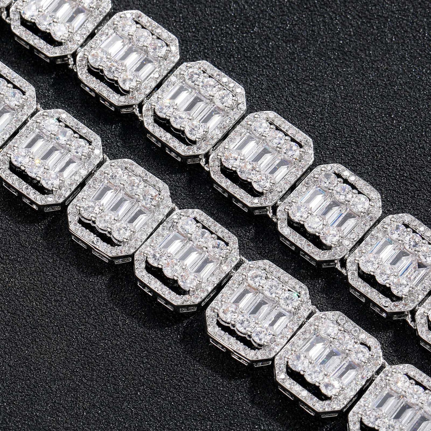 Hip Hop Cuban Link Cubic Zirconia Bracelet for Men