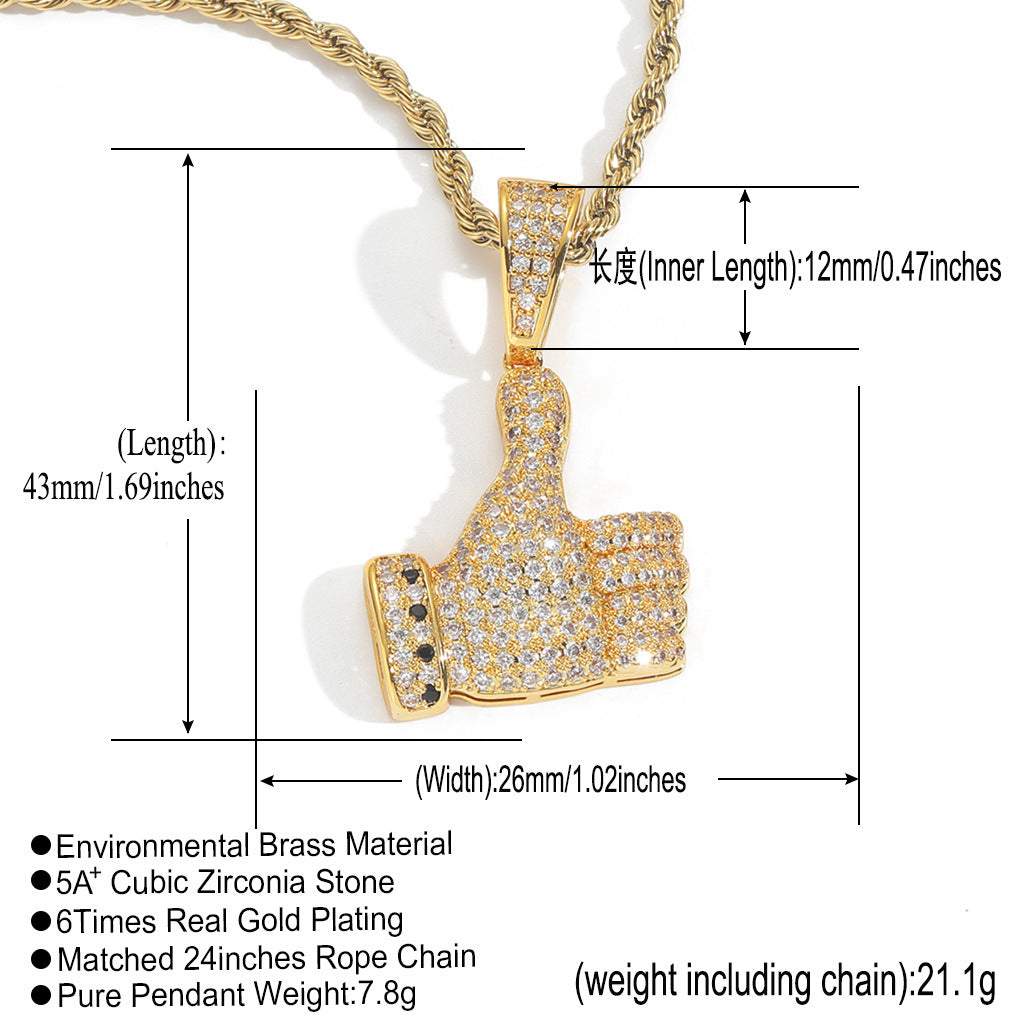 Fashion Cubic Zirconia Pendant Necklace for Men and Women