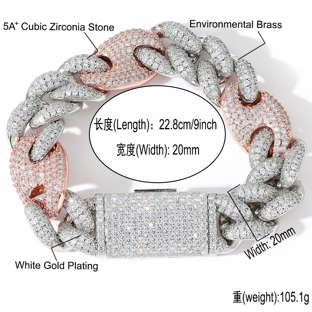Hip Hop Cuban Link Cubic Zirconia Necklace for Men
