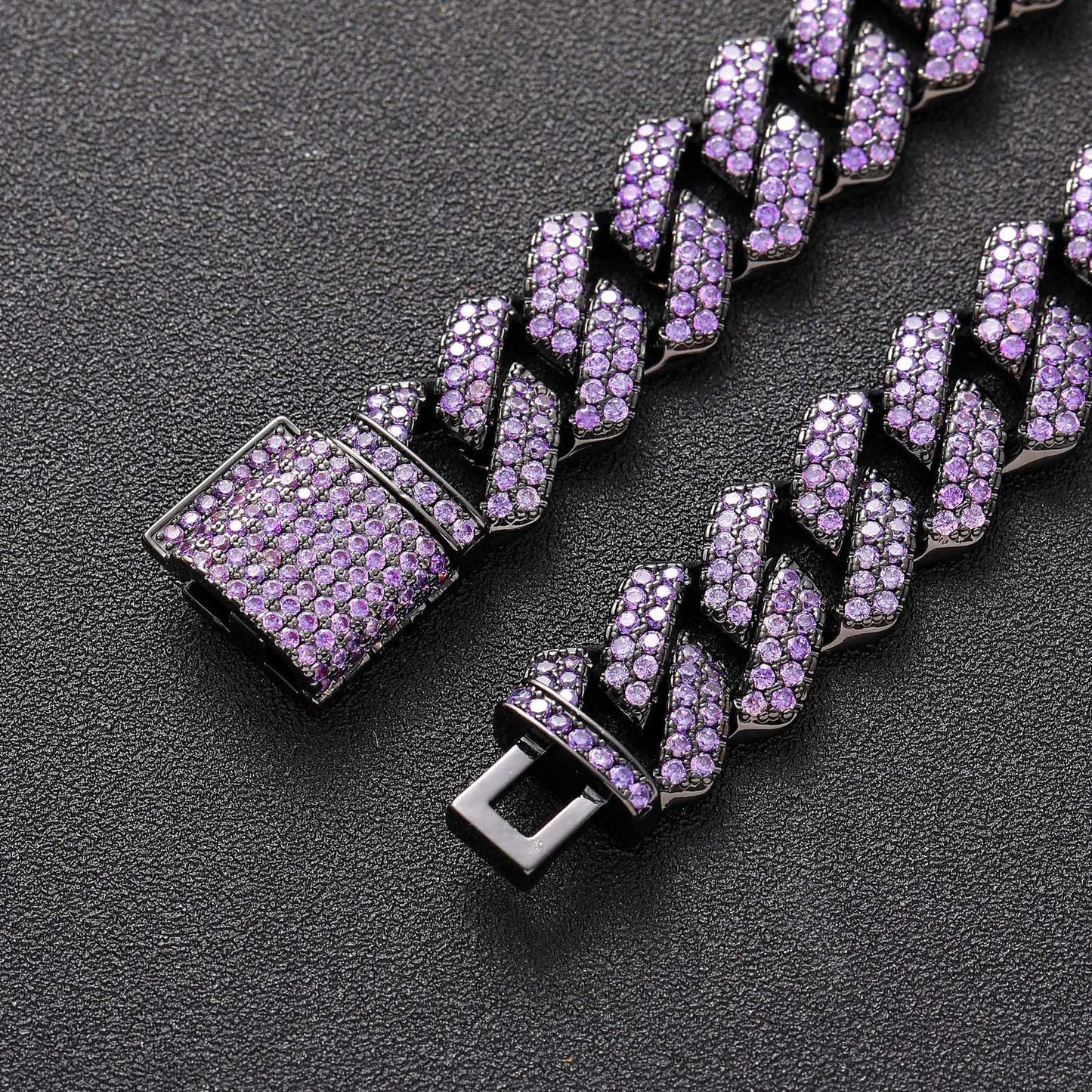 Hip Hop Minimalist Diamond Shape Cuban Link Cubic Zirconia Bracelet for Men