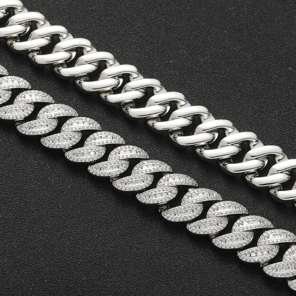 Hip Hop Cuban Link Cubic Zirconia Bracelet for Men